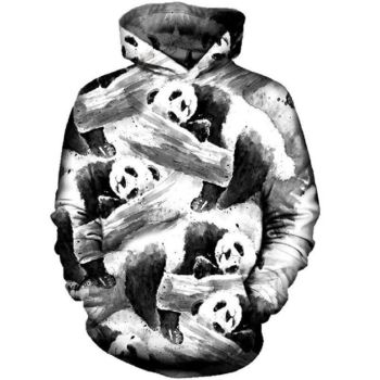 Pretty And Vintage  Black White Panda Pattern Bitcoin Hoodie