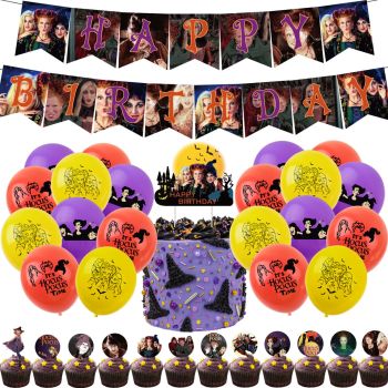   Witch is Crazy 2, Theme Birthday Party Tableware, Decoration Supplies, Backdrop Tablecloth Balloon Set