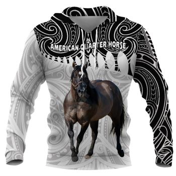 Precious Black White Horse Pattern Animals Hoodie