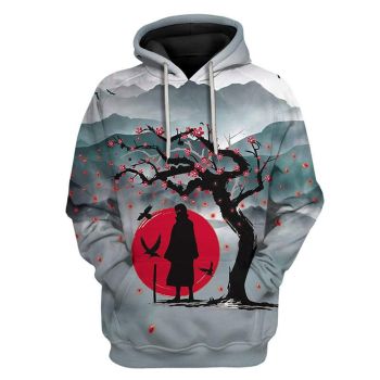 Loose Grey Plum Blossom Pattern Indians Hoodie