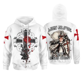  Pretty White Crosses Rose Pattern Jesus Hoodie
