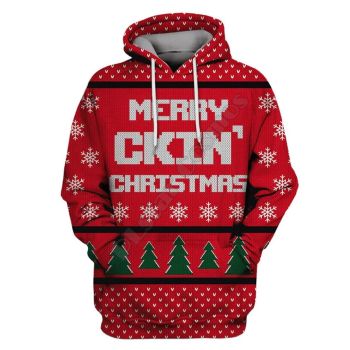  Loose Red Alphabet Tree Pattern Christmas Hoodie