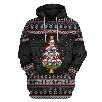  Classical And Elegance Black Dog Pattern Christmas Hoodie