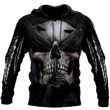 Gorgeous Black Skull Pattern Skull Hoodie