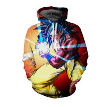 Fashion Red Headshot Pattern Dragonball Hoodie