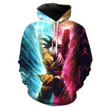 Pretty And Vintage  Blue Purple Headshot Pattern Dragonball Hoodie