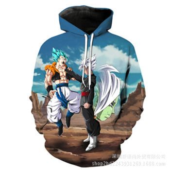 Classical And Elegance Blue Headshot Pattern Dragonball Hoodie
