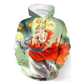 Elegance Green Headshot Pattern Dragonball Hoodie