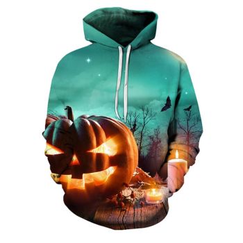 Evil Pumpkin Green Halloween 3D Hoodie