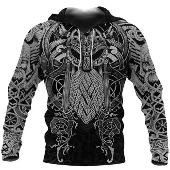 Classical And Elegance Black White  Snake Pattern Tattoo Hoodie