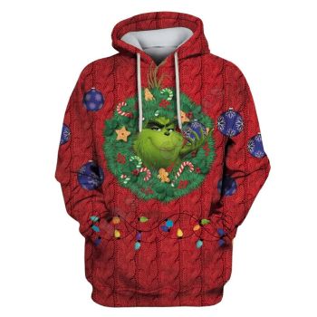  Pretty Red Frog Pattern Christmas Hoodie
