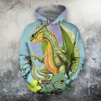 Generous And Beautiful Green Blue Dragon Pattern Animals Hoodie