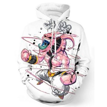 Gorgeous White Pink Dragon  Pattern Dragonball Hoodie
