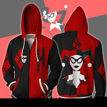  Terror Clown Suicide Squad Harley Quinn Print Jacket 