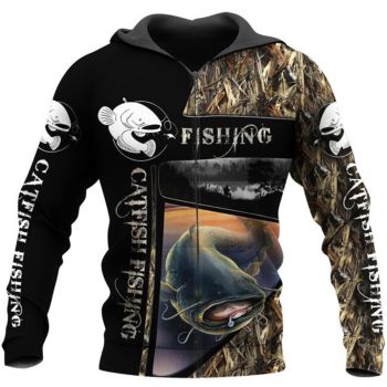 Precious Black Fish Pattern Animals Zip-Up Hoodie