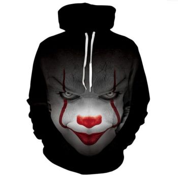 Fashion Black Clowns Pattern Halloween Hoodie
