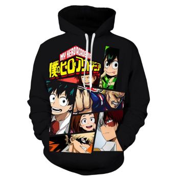 Loose And Gorgeous Black Headshot Pattern My Hero Academia Hoodie