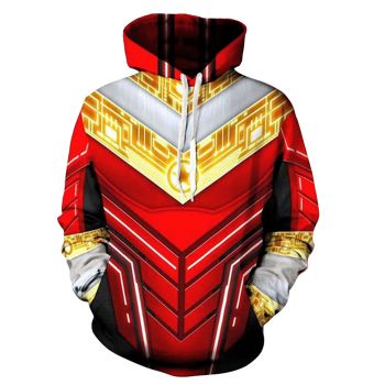 Pretty And Vintage  Red Belt Pattern Armor Hoodie