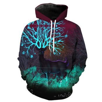Popular Colorful Deer Pattern Animals Hoodie