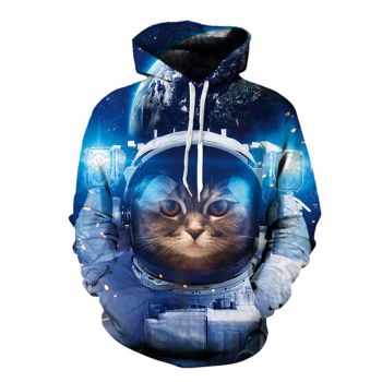 Popular Blue Cat Pattern Animals Hoodie