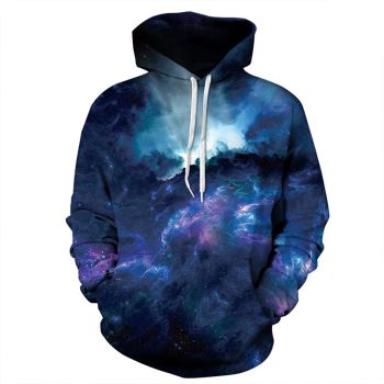 Loose Blue Star Pattern Starsky Hoodie