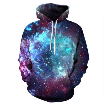 Loose And Fashion Blue Star Pattern Starsky Hoodie