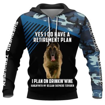 Popular Black Blue Dog Pattern Animals Hoodie