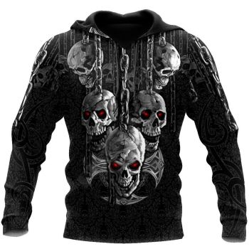 Popular And Vintage Black Skull Pattern Skull Hoodie
