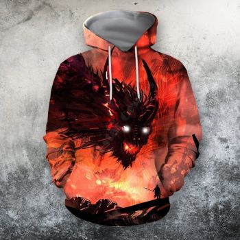 Fashion And Gorgeous Red Dragon Pattern Animals Hoodie