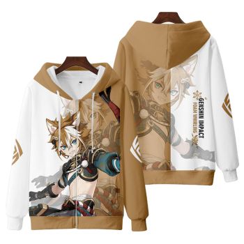  Genshin Impact Gorou The Anime Zip-Up Hoodie