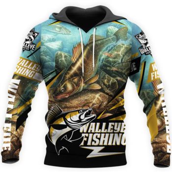 Cute Yellow Black Fish Pattern Animals Hoodie