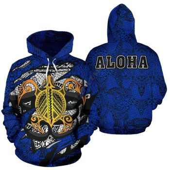 Street Blue Turtles Pattern Animals Hoodie