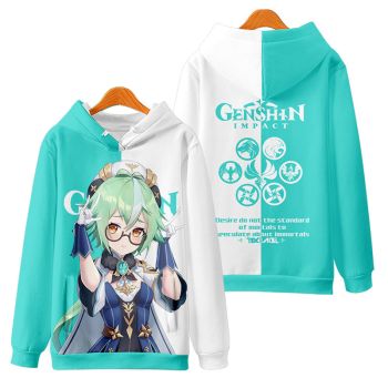 Fashion Genshin Impact Half-Body Pattern Sucrose Hoodie