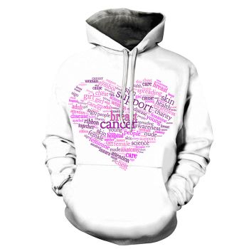Breast Cancer Word Cloud 3D - Sweatshirt, Hoodie, Pullover