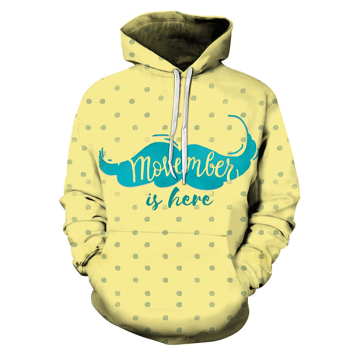 Yellow Polka Movember Hoodie - Sweatshirt, Hoodie, Pullover