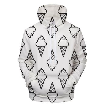 Black And White Ice Cream 3D - Sweatshirt, Hoodie, Pullover