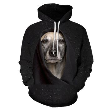 Dog With A Hood 3D - Sweatshirt, Hoodie, Pullover