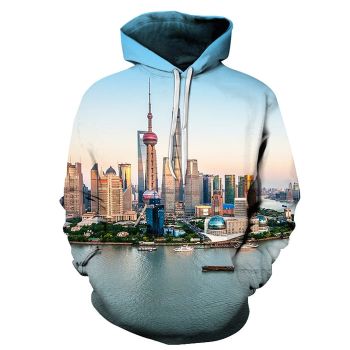 Shanghai Skyline 3D - Sweatshirt, Hoodie, Pullover