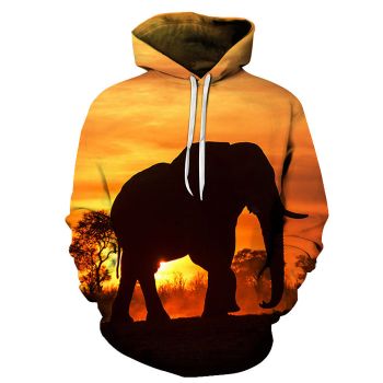 Sunsets & Elephants 3D - Sweatshirt, Hoodie, Pullover