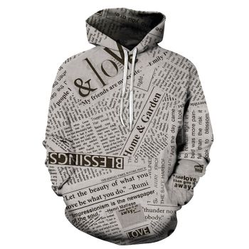 Loving Life Newspaper Print 3D - Sweatshirt, Hoodie, Pullover