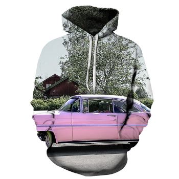 Pink Car 3D - Sweatshirt, Hoodie, Pullover