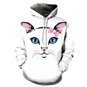Pretty Cat Face 3D - Sweatshirt, Hoodie, Pullover