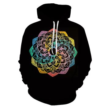 Black Mandala Print 3D - Sweatshirt, Hoodie, Pullover