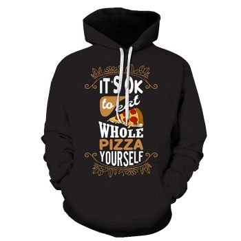 Eat Whole Pizza 3D Hoodie Sweatshirt Pullover
