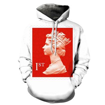 Red Stamp 3D Hoodie Sweatshirt Pullover