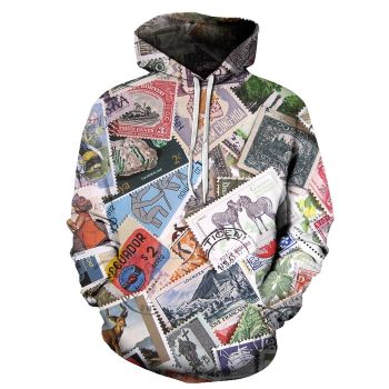 Stamps All-over 3D Hoodie Sweatshirt Pullover