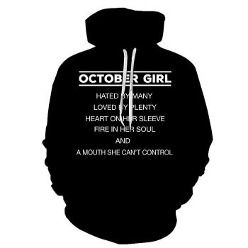October Girl Heart On Her Sleeve 3D - Sweatshirt, Hoodie, Pullover