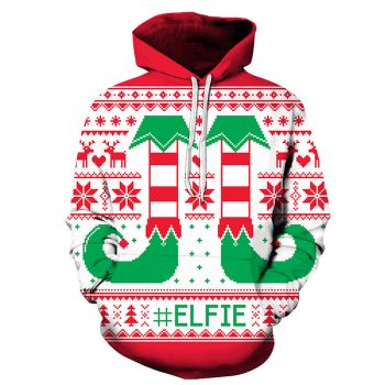 3D Christmas ELFIE Hoodie - Sweatshirt, Hoodie, Pullover