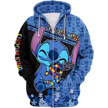 Choose Kind 3D Stitch Cartoon Printed Hoodie