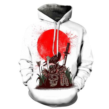 3D Japanese Samurai's Skull - Hoodie, Sweatshirt, Pullover